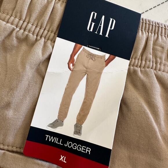 GAP | Mens Twill Joggers NEW Size XL Khaki Casual Jogger Pants Normcore Basic - Picture 6 of 12